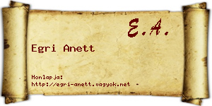 Egri Anett névjegykártya